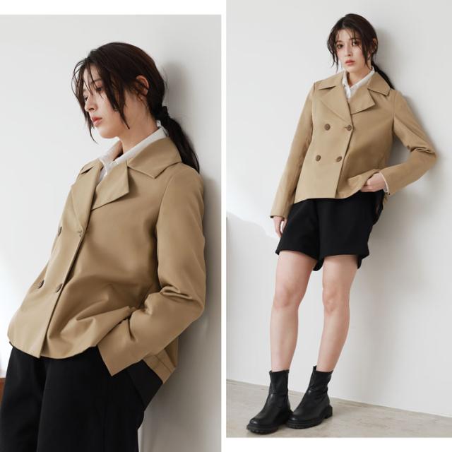トレンチ ショート丈 バックフレア 春アウター ジャケット