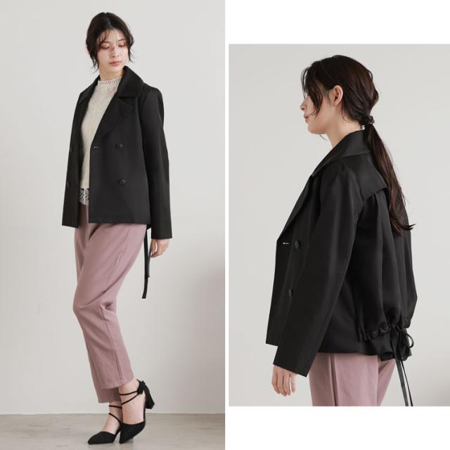 トレンチ ショート丈 バックフレア 春アウター ジャケット