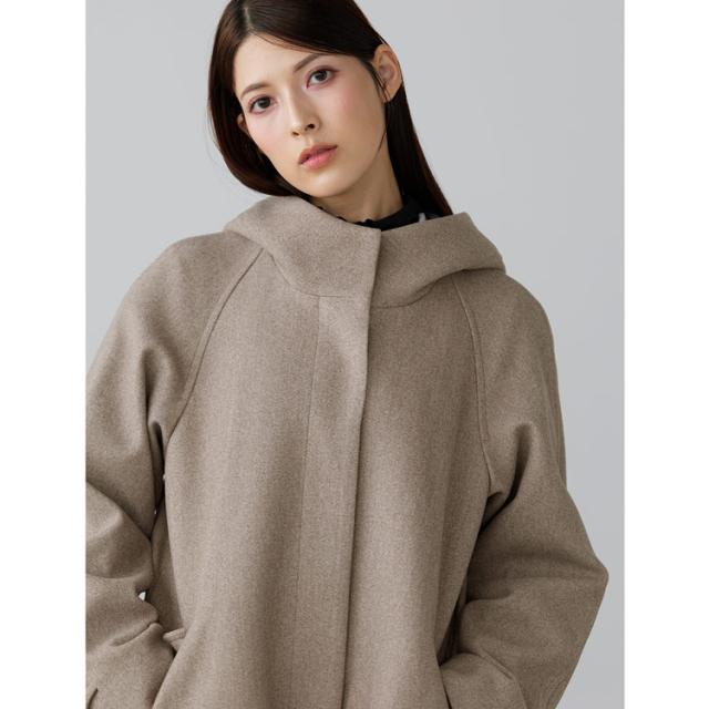 フード付きコート モカ