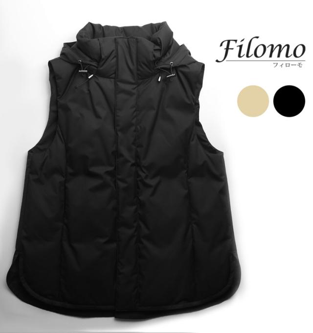 ダウン ベスト レディース ダウン90% 切替デザイン フレアデザイン ブランド filomo フィローモ