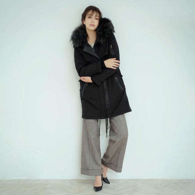 モッズコート レディース 冬 ダウン ライナー フード付き ファー