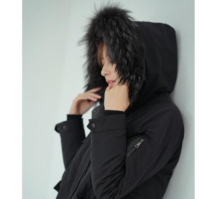 モッズコート ダウンライナー フード付き ラクーン トリミング レディース