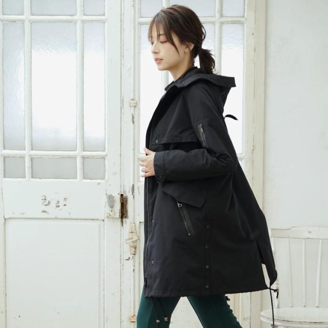 モッズコート ダウンライナー フード付き ラクーン トリミング レディース