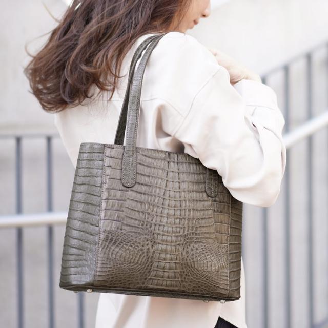 カイマン 牛革 トートバッグ レディース