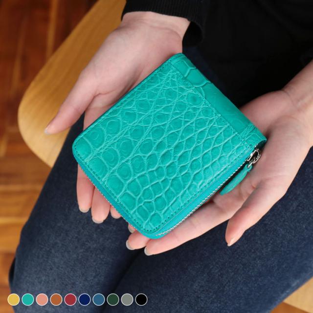 クロコダイル コンパクト財布 マット 加工 レディース