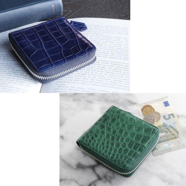 クロコダイル コンパクト財布 マット 加工 レディース