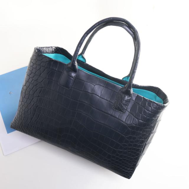 クロコダイル メンズ トートバッグ センター取り マット 加工 大容量