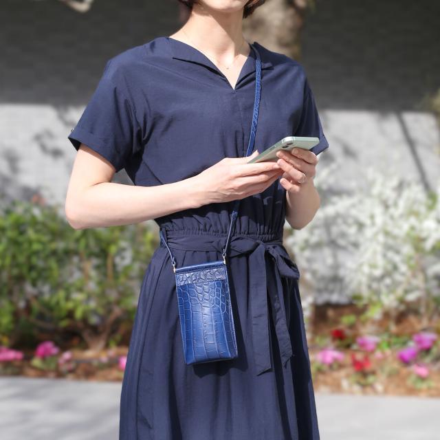 スマホポシェット スマホポーチ クロコダイル