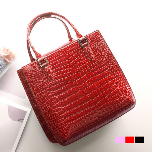 スモールクロコダイルハンドバッグ緑グリーン
