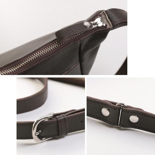 Jamale 撥水 本革 ショルダーバッグ ファスナー