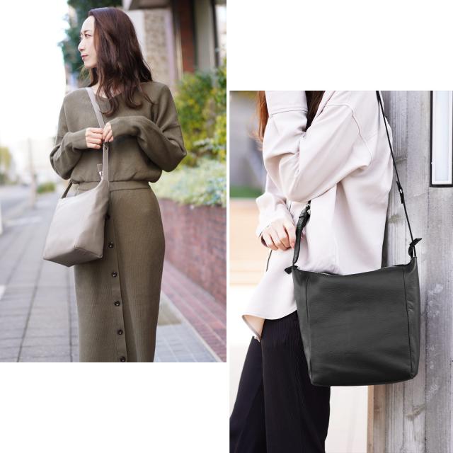 Jamale 撥水 本革 ショルダーバッグ