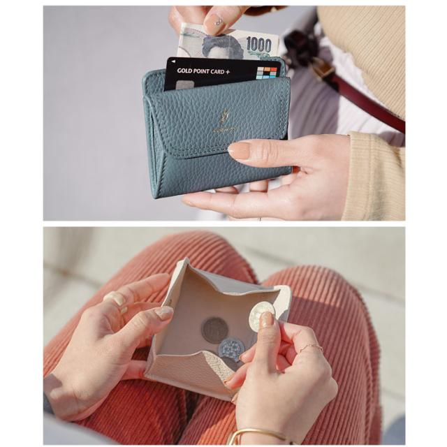 牛革 小さい ミニ財布