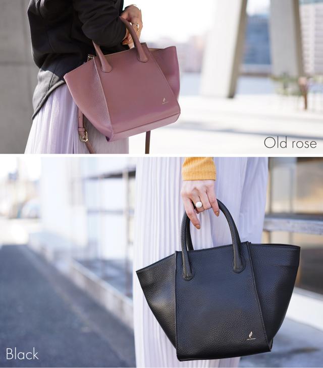 spira 本革 バッグ オールドローズ ブラック