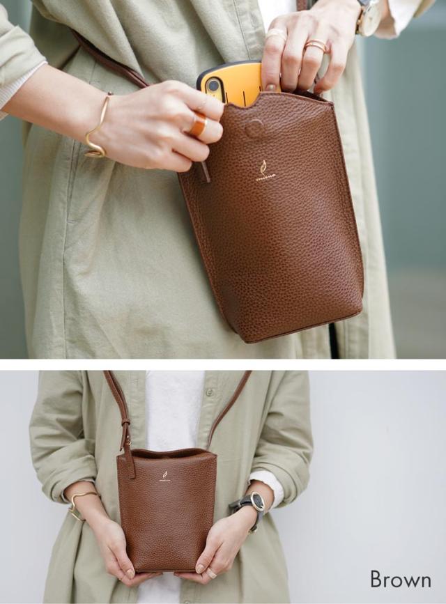 mieno ミエノ 本革 ミニショルダー バッグ ブラック