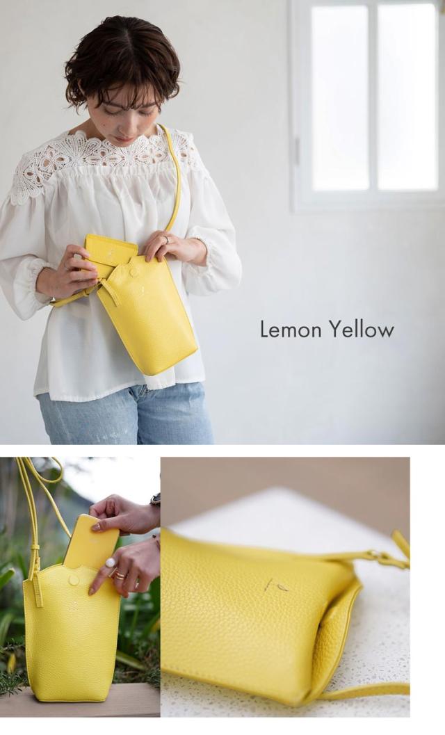 mieno ミエノ 本革 ミニショルダー バッグ レモンイエロー