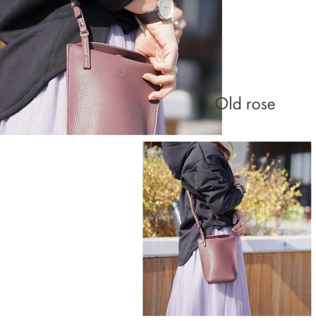 mieno ミエノ 本革 ミニショルダー バッグ オールドローズ