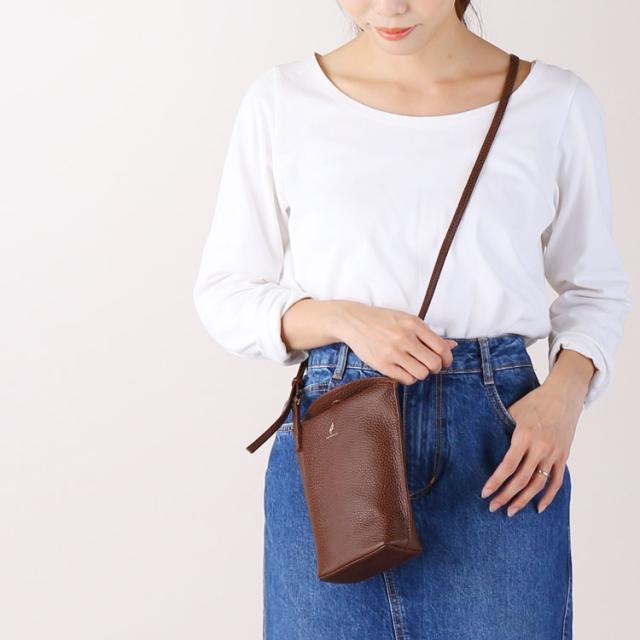 mieno ミエノ 本革 ミニショルダー バッグ ブラウン