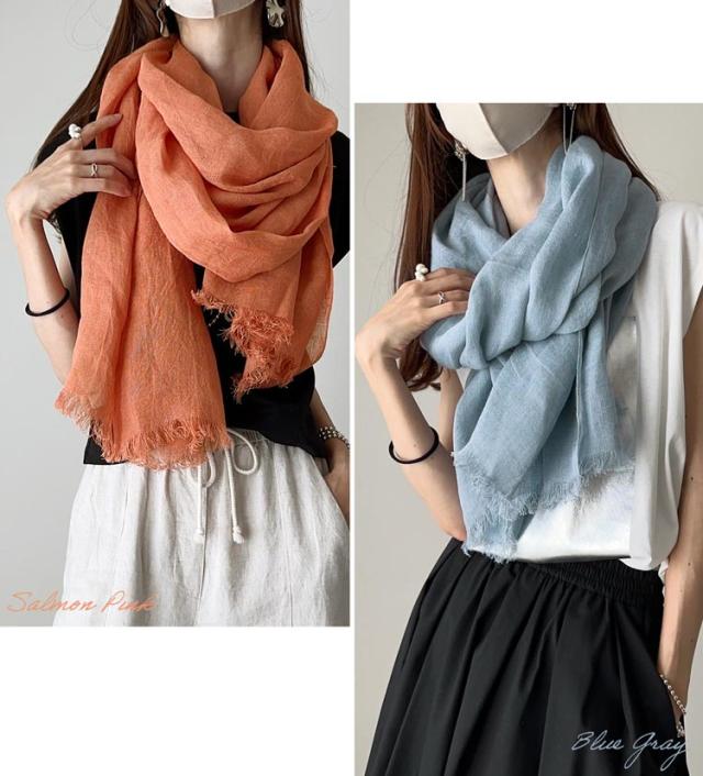 リネン 麻 大判ストール