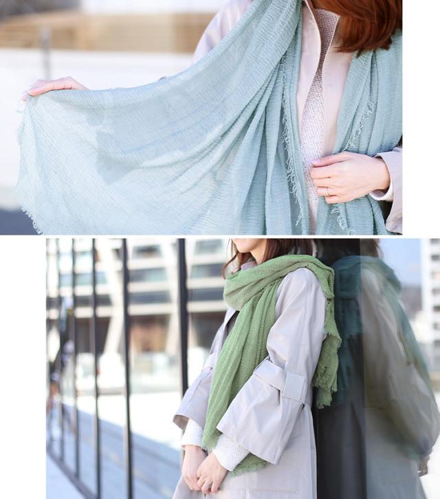 リネン風 大判 ストール