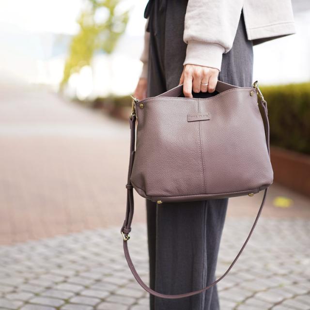 gina clair 本革 バッグ 2way エクリュ