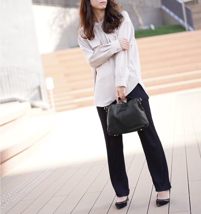 gina clair 本革 バッグ 2way ブラック