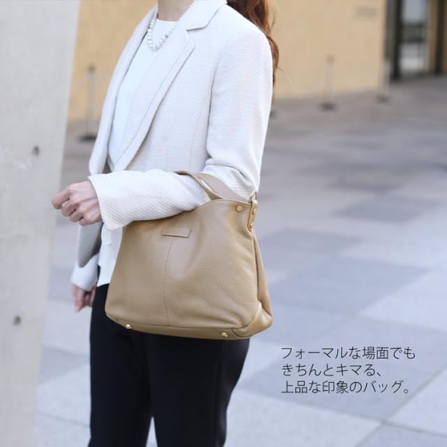 gina clair 本革 バッグ 2way ベージュ
