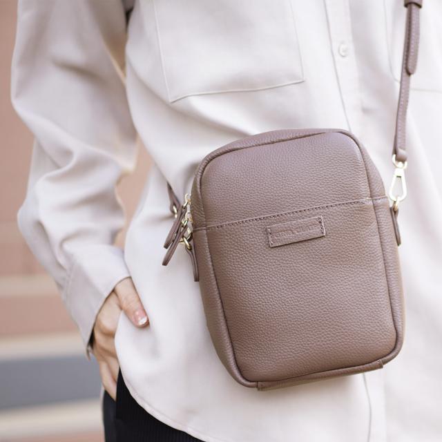 gina clair 本革 ショルダーバッグ レトロラベンダー