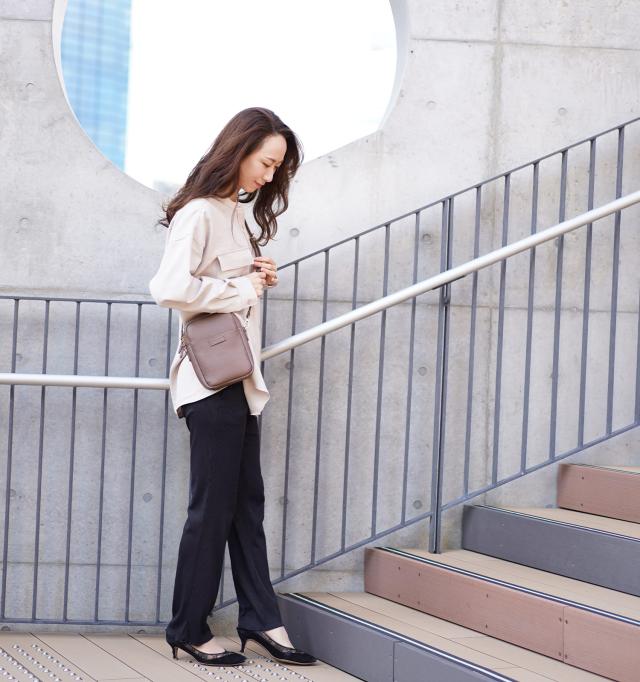 gina clair 本革 ショルダーバッグ レトロラベンダー