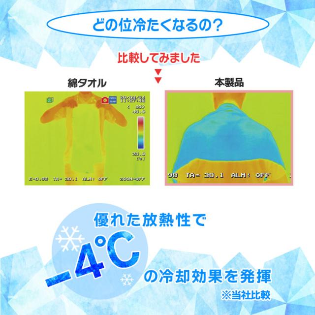 接触冷感 冷感ストール 冷感マフラー 夏 冷感グッズ ひんやりグッズ 冷却効果 冷感度試験