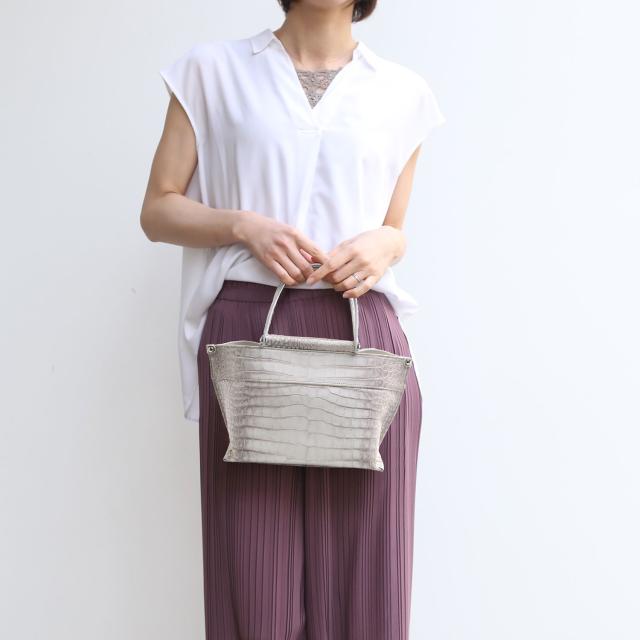 ヒマラヤ スモール クロコダイル ハンドバッグ ポロサス センター取り