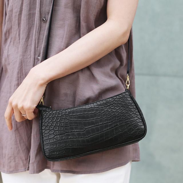 クロコダイル ショルダーバッグ レディース