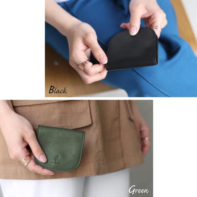 本革 小銭入れ グリーン ブラック
