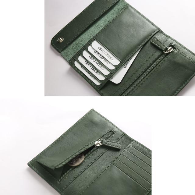 本革 ミニ財布 グリーン