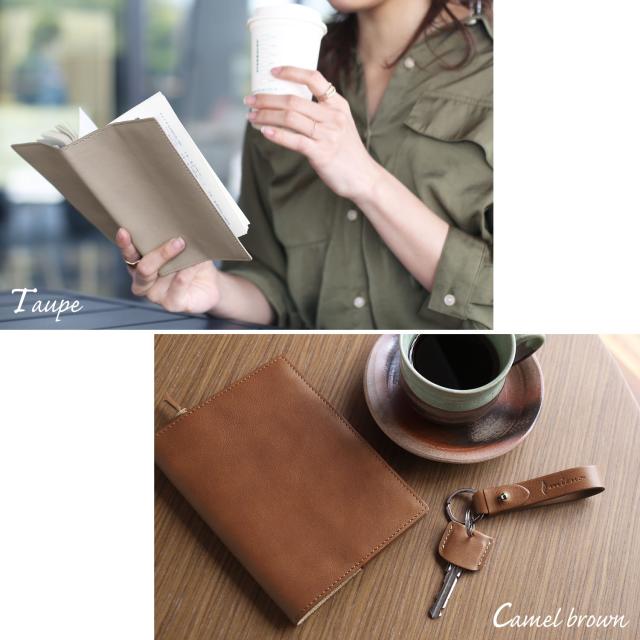 本革 ブックカバー トープ キャメルブラウン