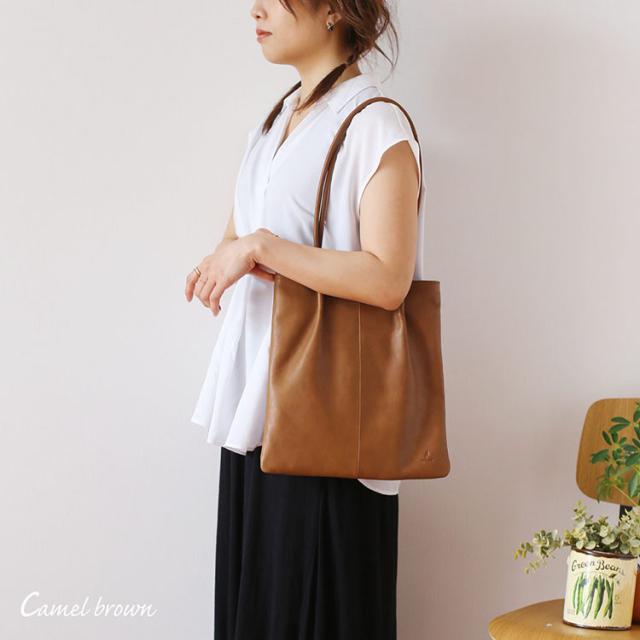 本革 トートバッグ キャメルブラウン