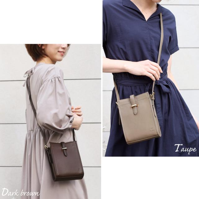 本革 ショルダーバッグ トープ ダークブラウン