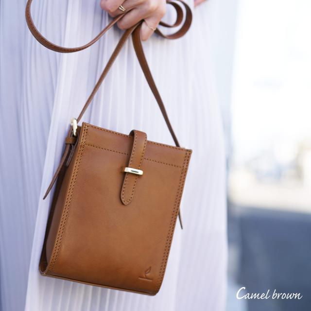 本革 ショルダーバッグ キャメルブラウン