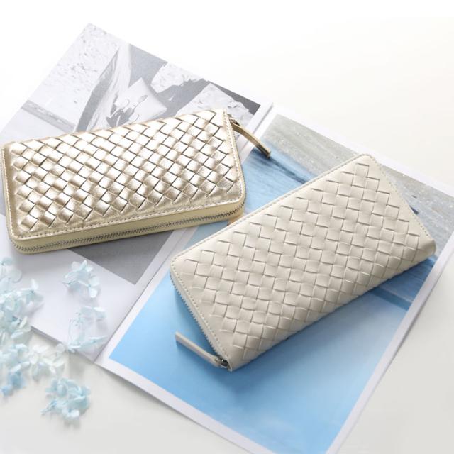 ラム 本革 長財布 ラウンドファスナー