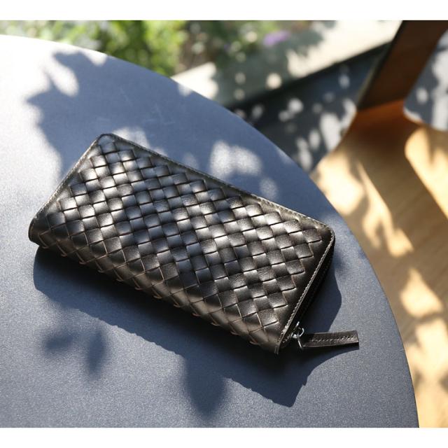 ラムレザーメッシュラウンド長財布