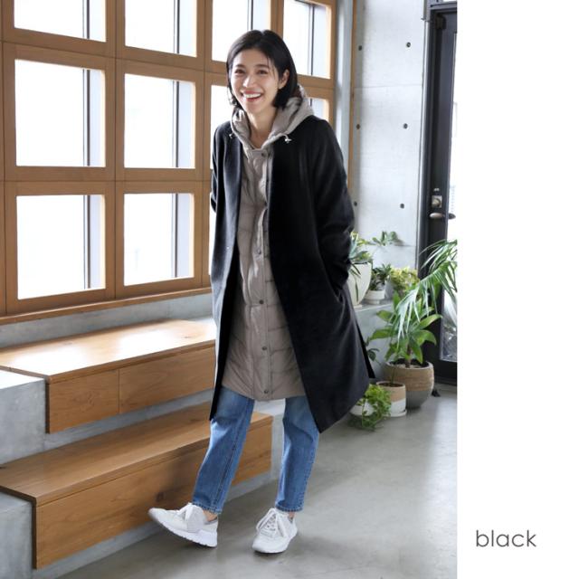 レディース チェスターコート ウール ジャガード織り ミドル丈