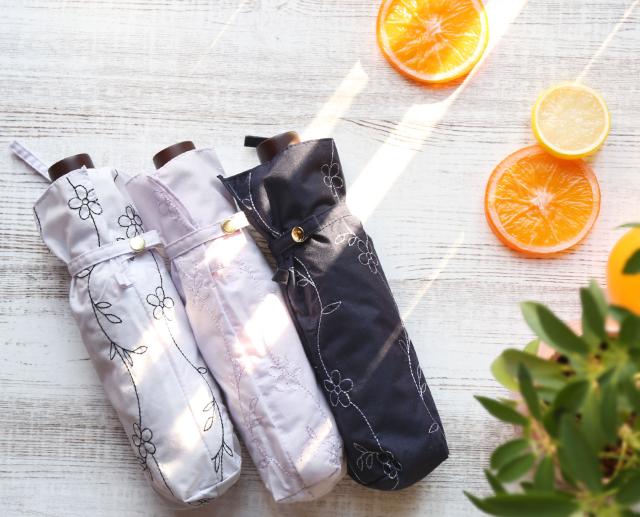 折りたたみ日傘 刺繍