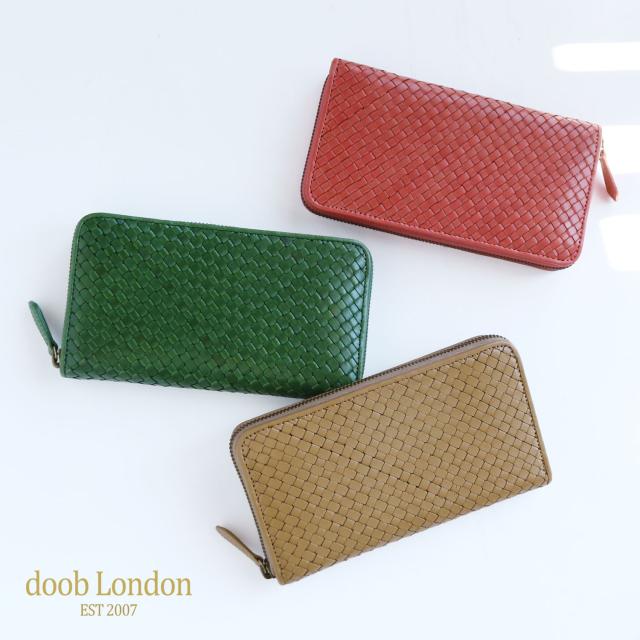 本革 ラウンドファスナー長財布 doob london