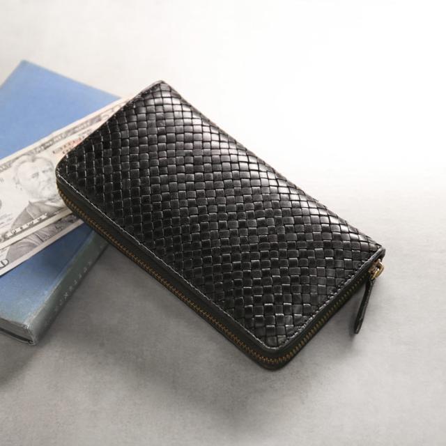 ブラック 黒 牛革 財布