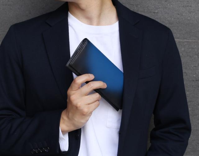 PRAIRIE プレリー 牛革 グラデーション 2つ折り 長財布 薄型