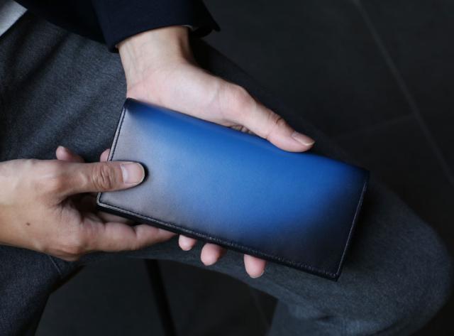 PRAIRIE プレリー 牛革 グラデーション 2つ折り 長財布 薄型