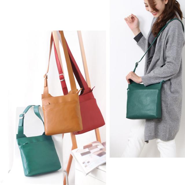 本革 シンプル 斜め掛け バッグ 日本製