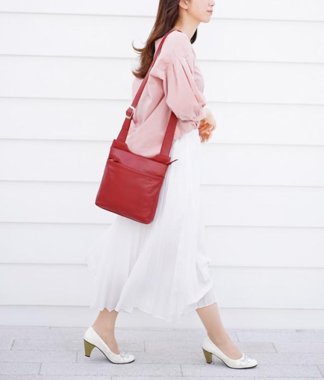 牛革 斜め掛け レディース 日本製