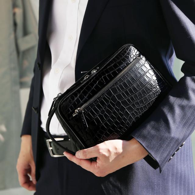 ナイルクロコダイルセカンドバッグ