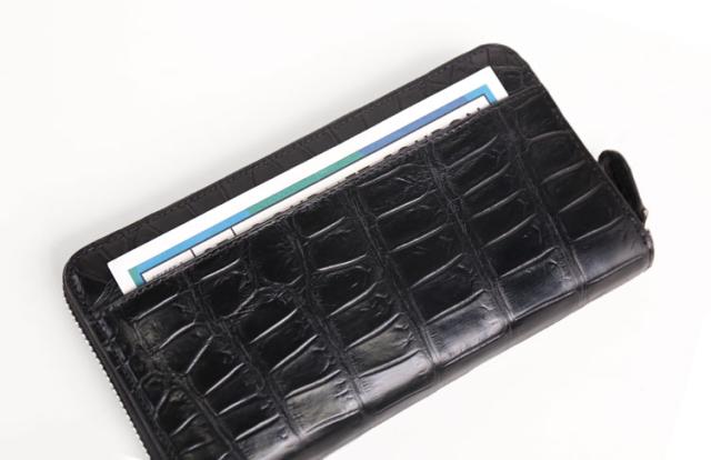 ポロサス クロコダイル マット ラウンドファスナー 長財布