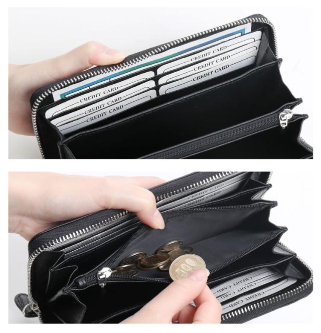 ポロサス クロコダイル マット ラウンドファスナー 長財布